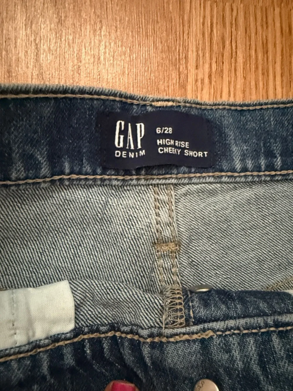 GAP 99% Cotton Blue High-Rise Button-Fly Denim Shorts